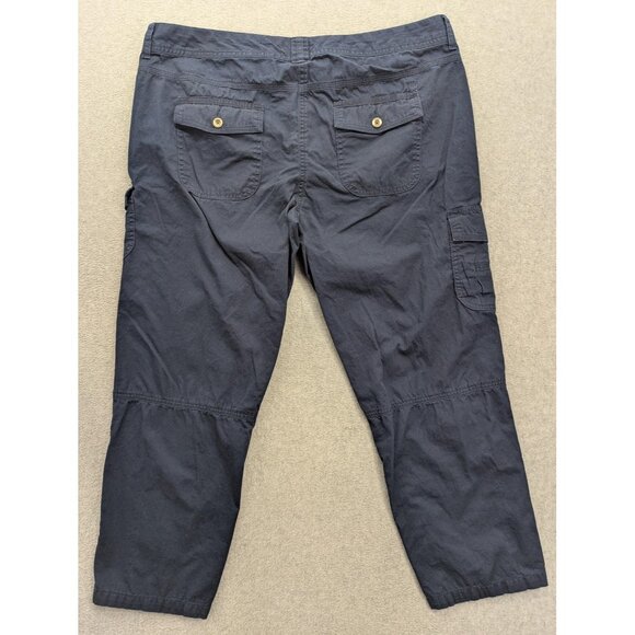 Tommy Hilfiger Capri Pants Womens 16 Navy Cargo Cropped Zip Fly Pockets 802251 - Picture 9 of 14